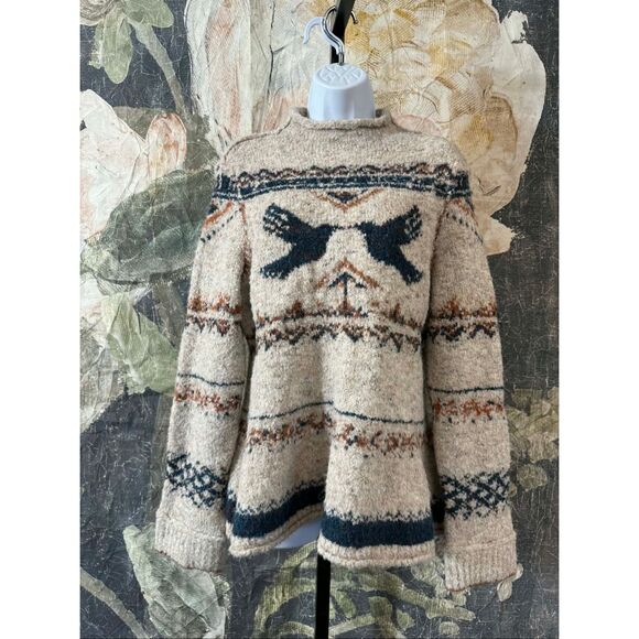 New Anthropologie Pilcro Long-Sleeve Mock-Neck Bird Jumper Size M - Picture 13 of 13